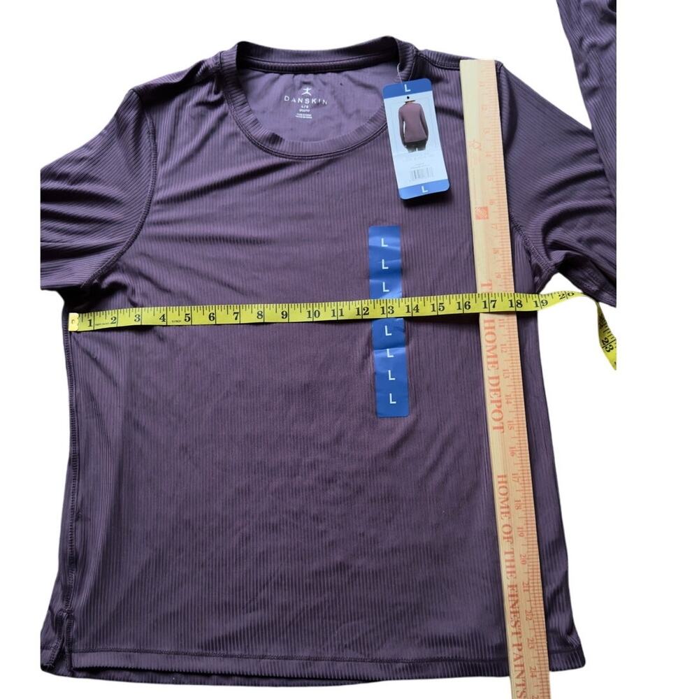 Danskin Ladies' Ribbed Long Sleeve Active Top  Purple, Size L NWT - Picture 8 of 10